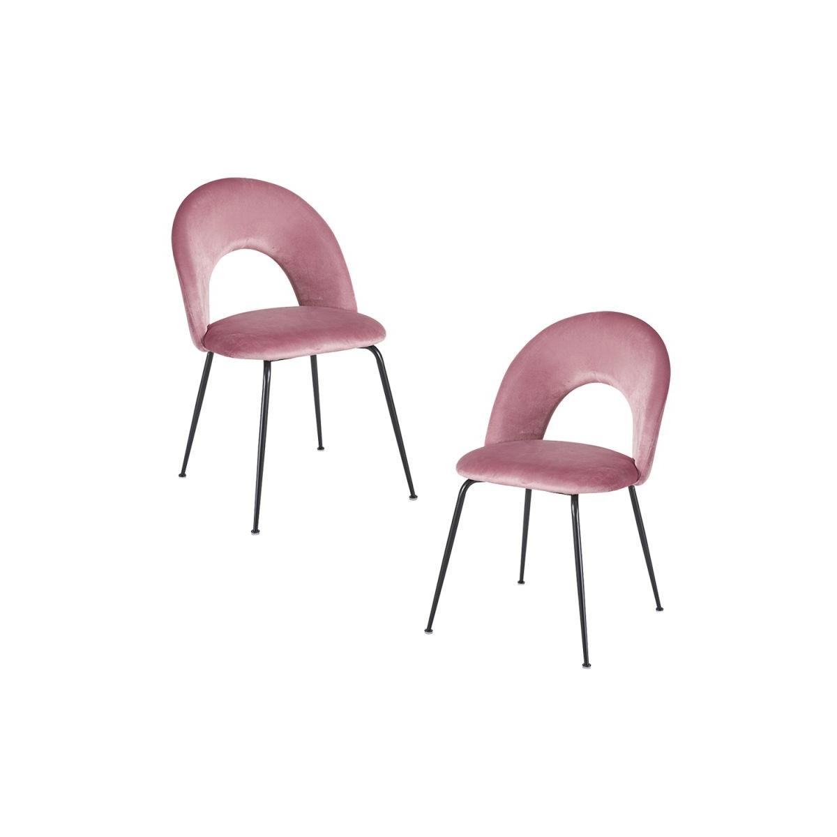 Regalos Miguel - Packs Sillas Comedor - Pack 2 Sillas Dawa Black Terciopelo - Rosa