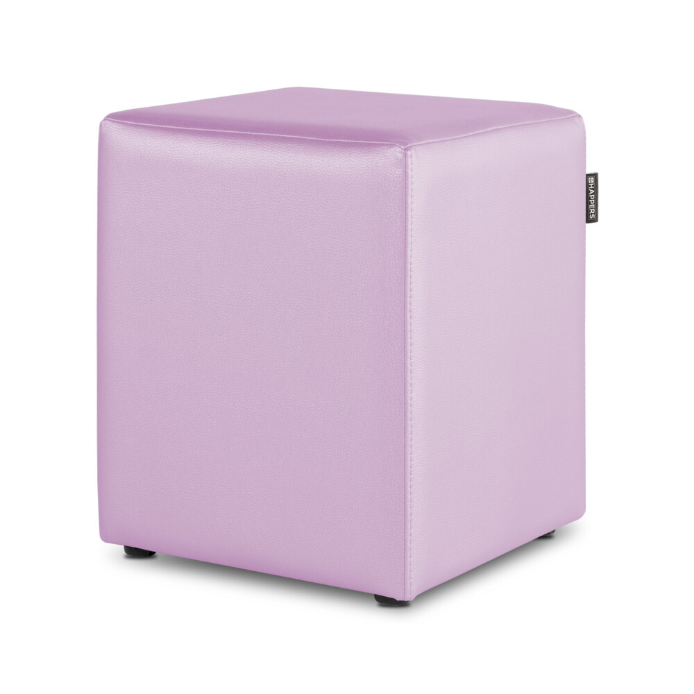 Puff Cubo Polipiel Malva HAPPERS - Cómodo, ligero y resistente. Make it Happers®