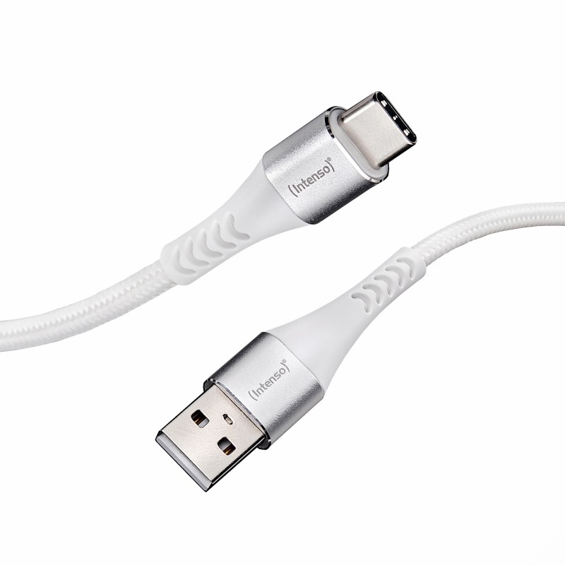 Intenso - Cable de carga/datos USB-C A315C, 1,5 m, carga rápida hasta 60 vatios, blanco 7901102