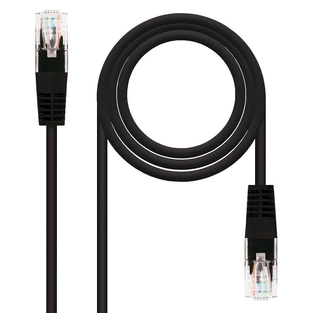 Nanocable Cable de Red RJ45 LAN Local Area Network para PC Ordenador Portátil PS3 PS4 Negro 10.20.0103-BK 3m Cat.5e
