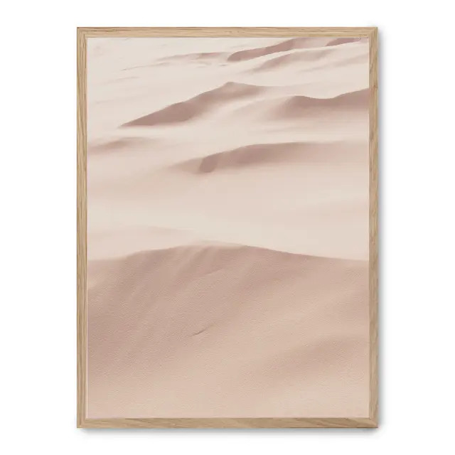 Cuadro sand ii 30x40cm, Póster impreso en papel de primera calidad de 180gr, montado sobre marco de madera MDF acabado roble., Naturaleza - Desierto