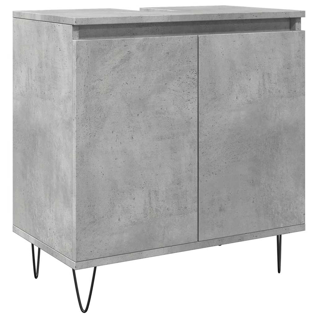 vidaXL Armario de baño madera de ingeniería gris hormigón 58x33x60 cm