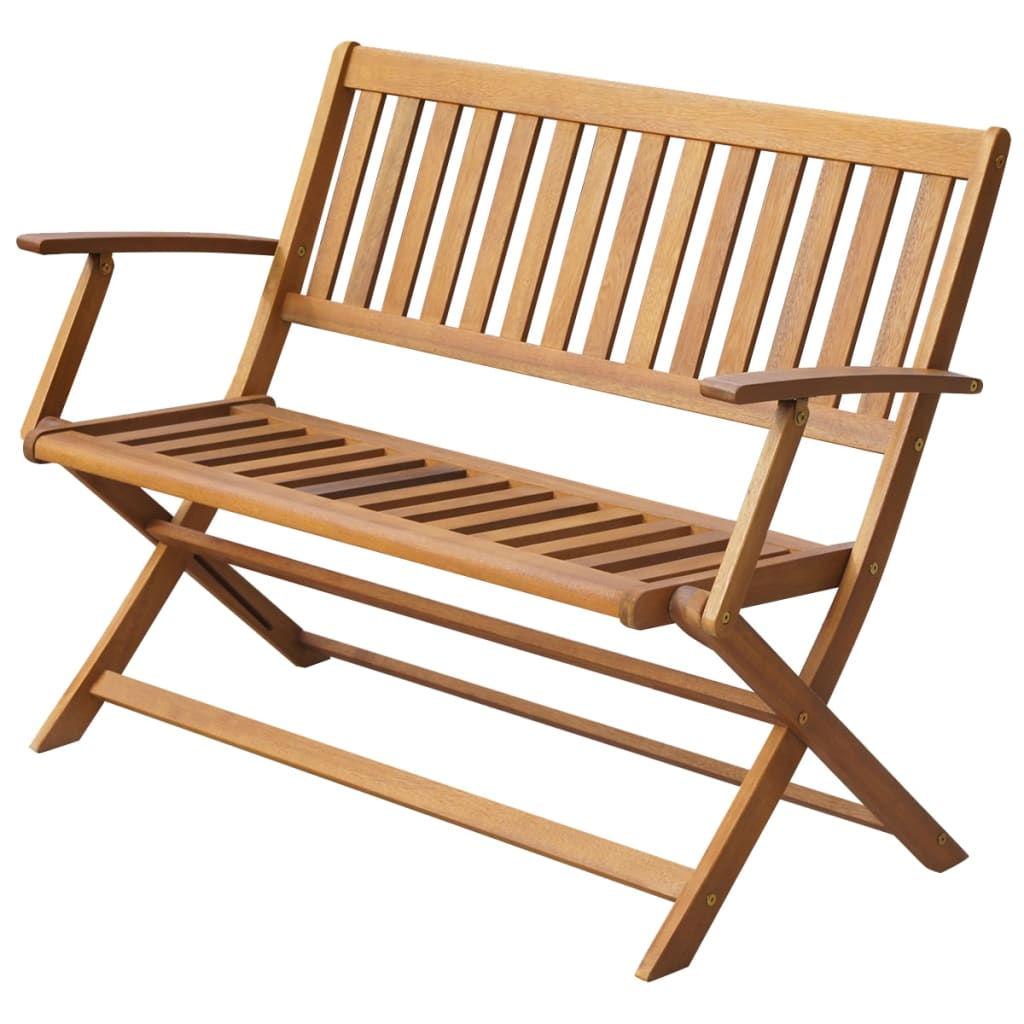vidaXL Banco de jardín madera maciza de acacia 120 cm