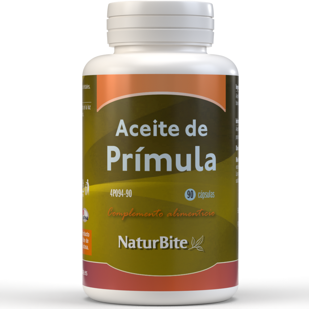 Naturbite - Aceite de Prímula 1000mg, 90 Caps. Gel. NaturBite. ACEITE DE ONAGRA, alivio síndrome premenstrual, ayuda con la artritis y la salud de la piel.