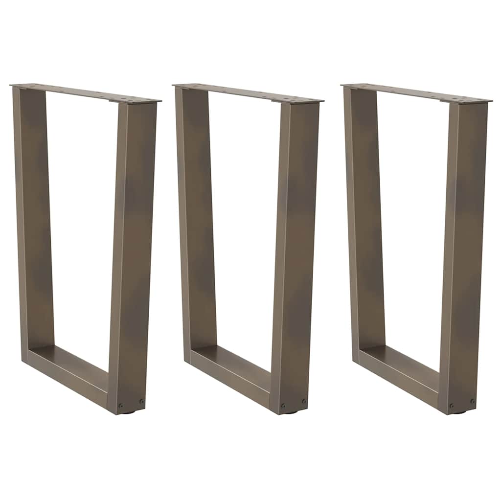 vidaXL Patas para mesa de comedor en forma de V (3 unidades) 70 x (72-73,3) cm, acero