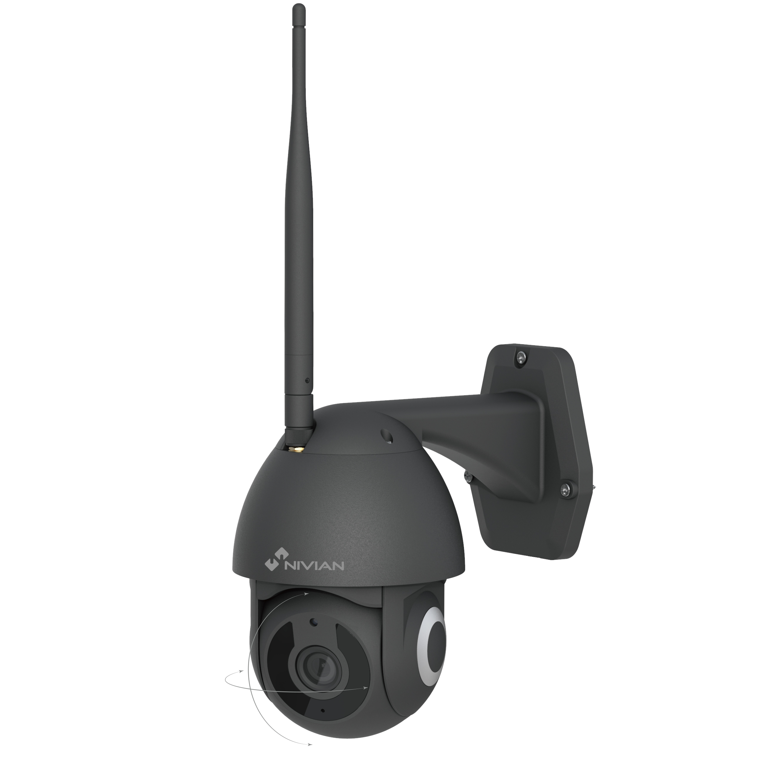 Nivian-Cámara PTZ Wifi 2,4Ghz-2K-Movimiento remoto 360º con función Autotracking y detección de humanos-Visión nocturna 10m-Apta exterior-Compatible con Alexa y Google Home–Control remoto con APP Tuya