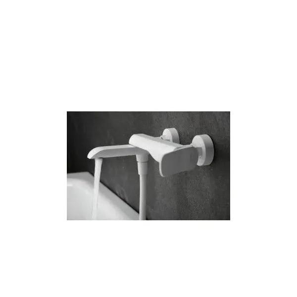 IMEX DINAMARCA BDR031-4BL Grifería monomando para bañera y ducha hecha de latón con acabado blanco mate