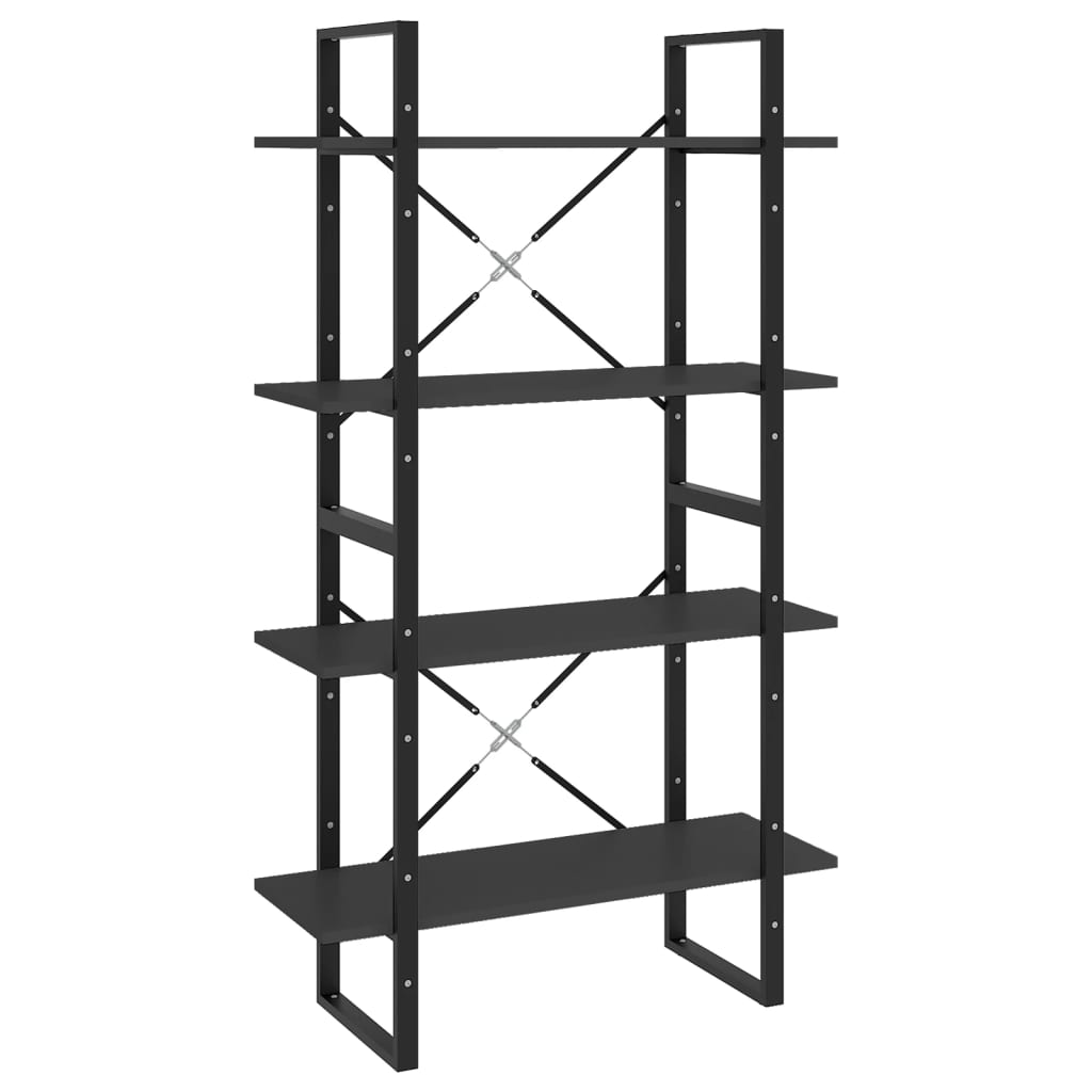 Estantería Vidaxl de 4 Niveles 80x30x140 Cm - Blanco, Negro, Gris