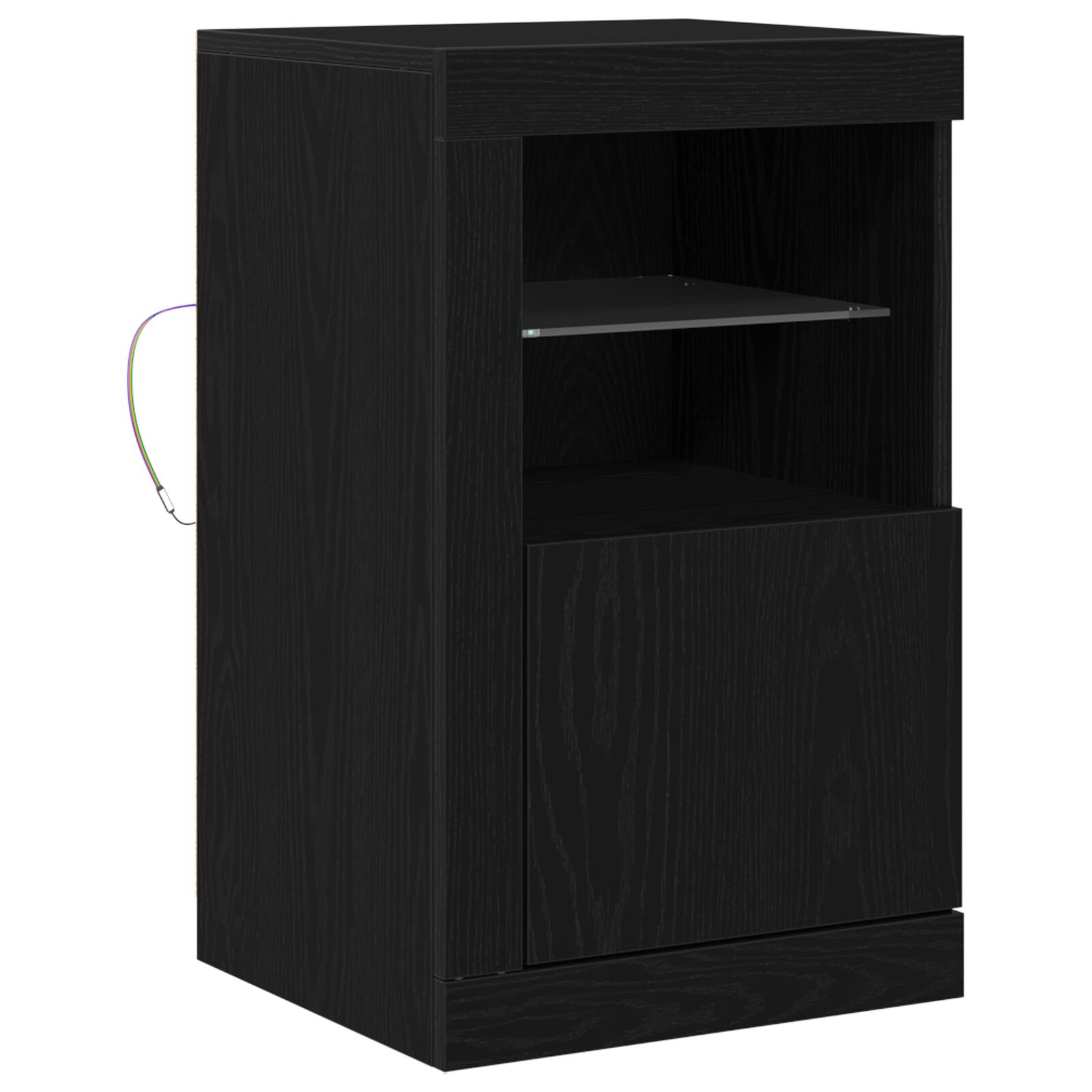 Sideboard vidaXL con luces LED Roble Negro 41x37x67 cm
