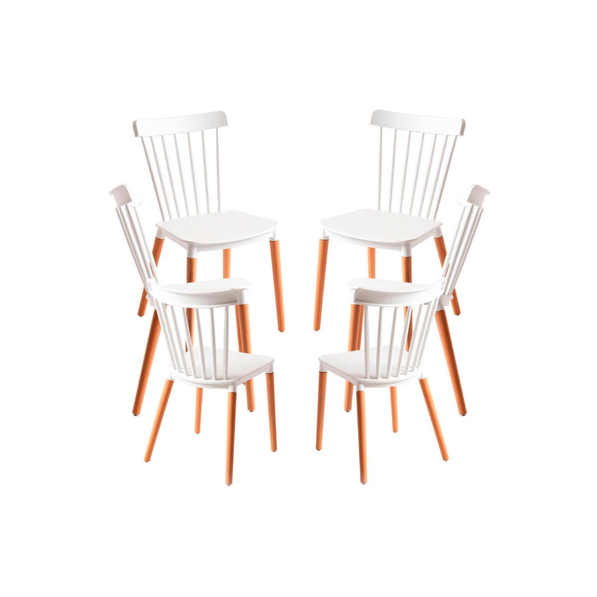 Regalos Miguel - Packs Sillas Comedor - Pack 6 Sillas Leka - Blanco