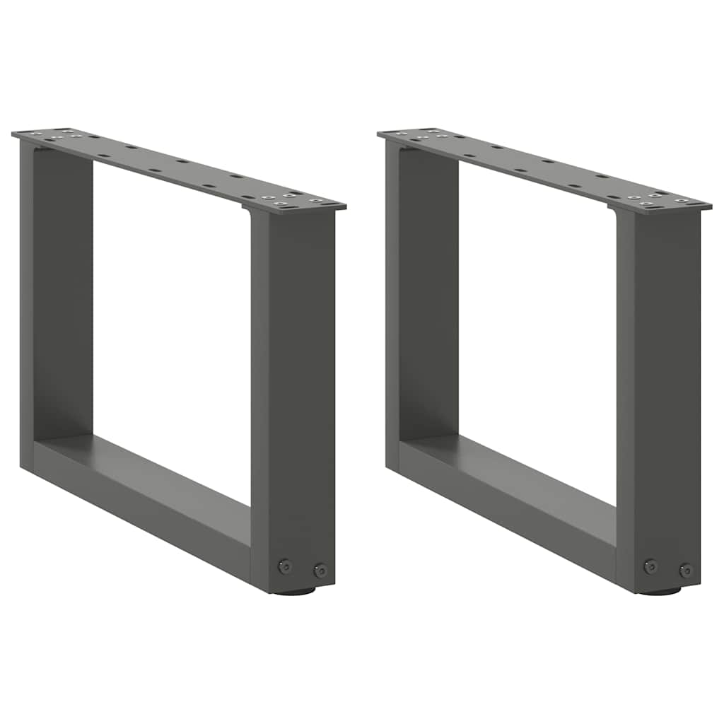 vidaXL Patas para mesa de centro en forma de U (2 unidades) 50 x (30-31) cm, acero