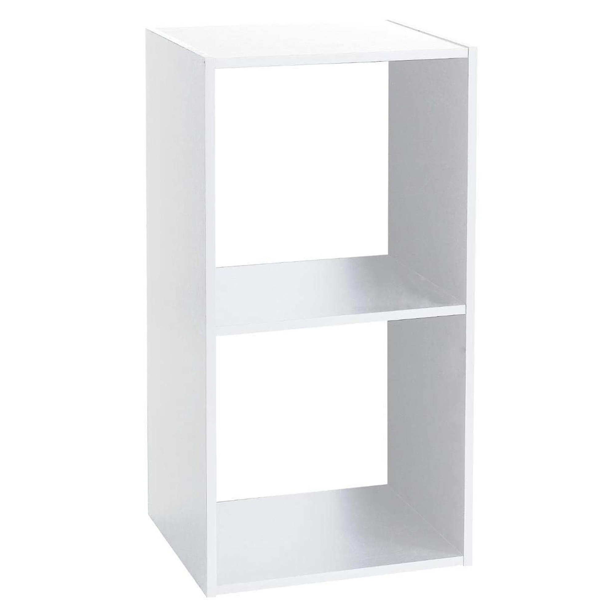 Estantería madera 2 estantes mezcla natural blanco