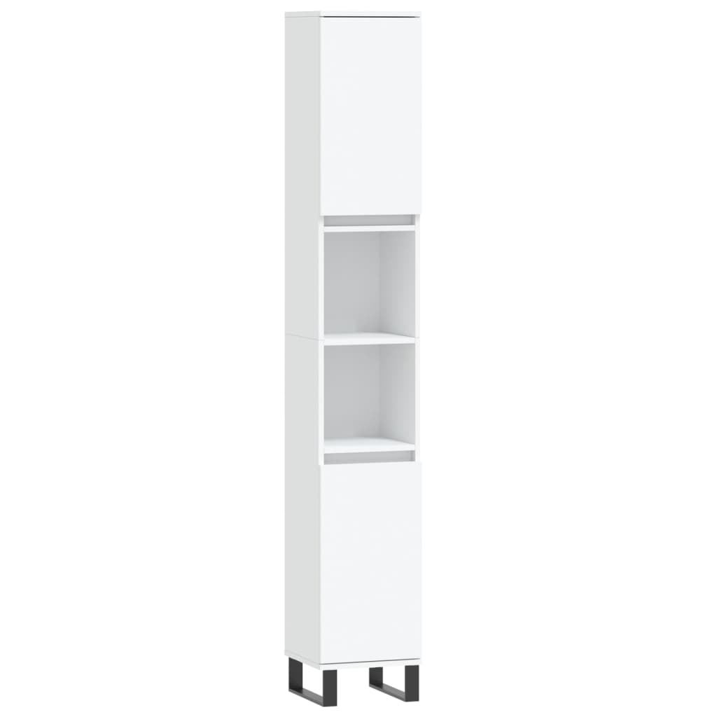 vidaXL Armario de baño madera contrachapada blanco 30x30x190 cm