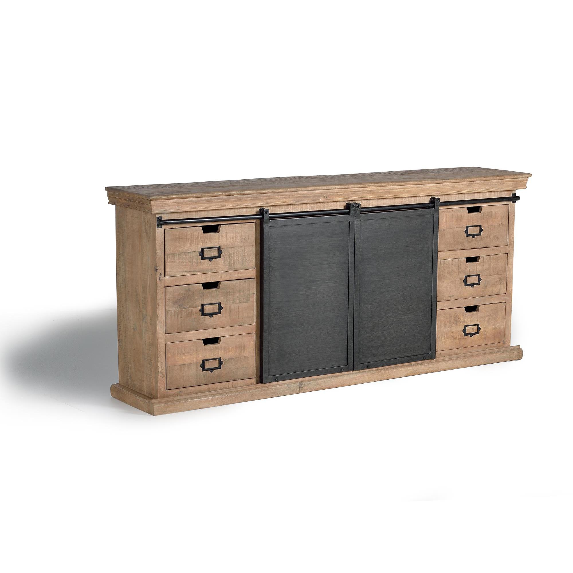 Aparador con 6 cajones estilo industrial85X190X40