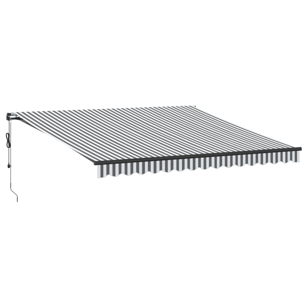 vidaXL Toldo retráctil automático gris antracita y blanco 400x350 cm