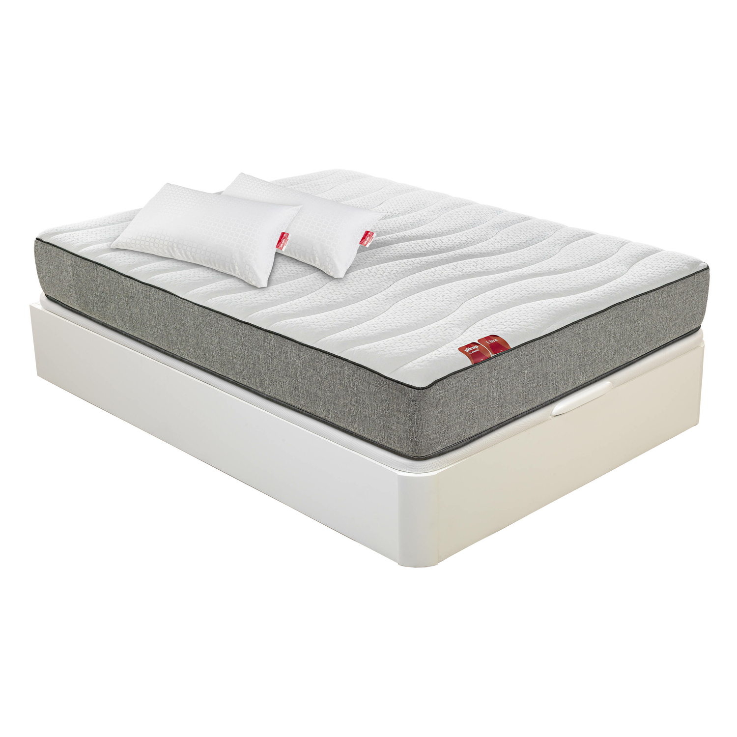 Pack Descanso | Colchón PIKOLIN Ultra+Canapé Blanco+Almohadas visco