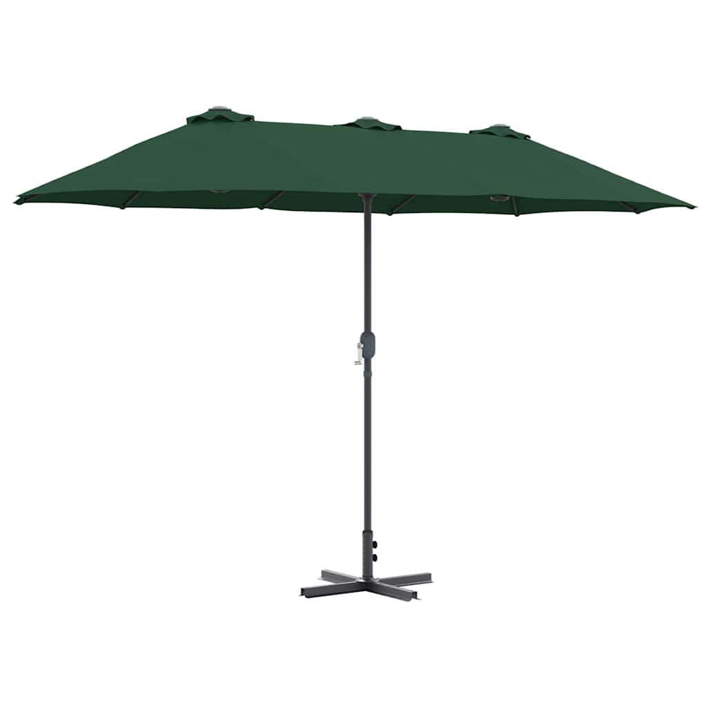 vidaXL Sombrilla de jardín Verde 370 x 197 x 239 cm