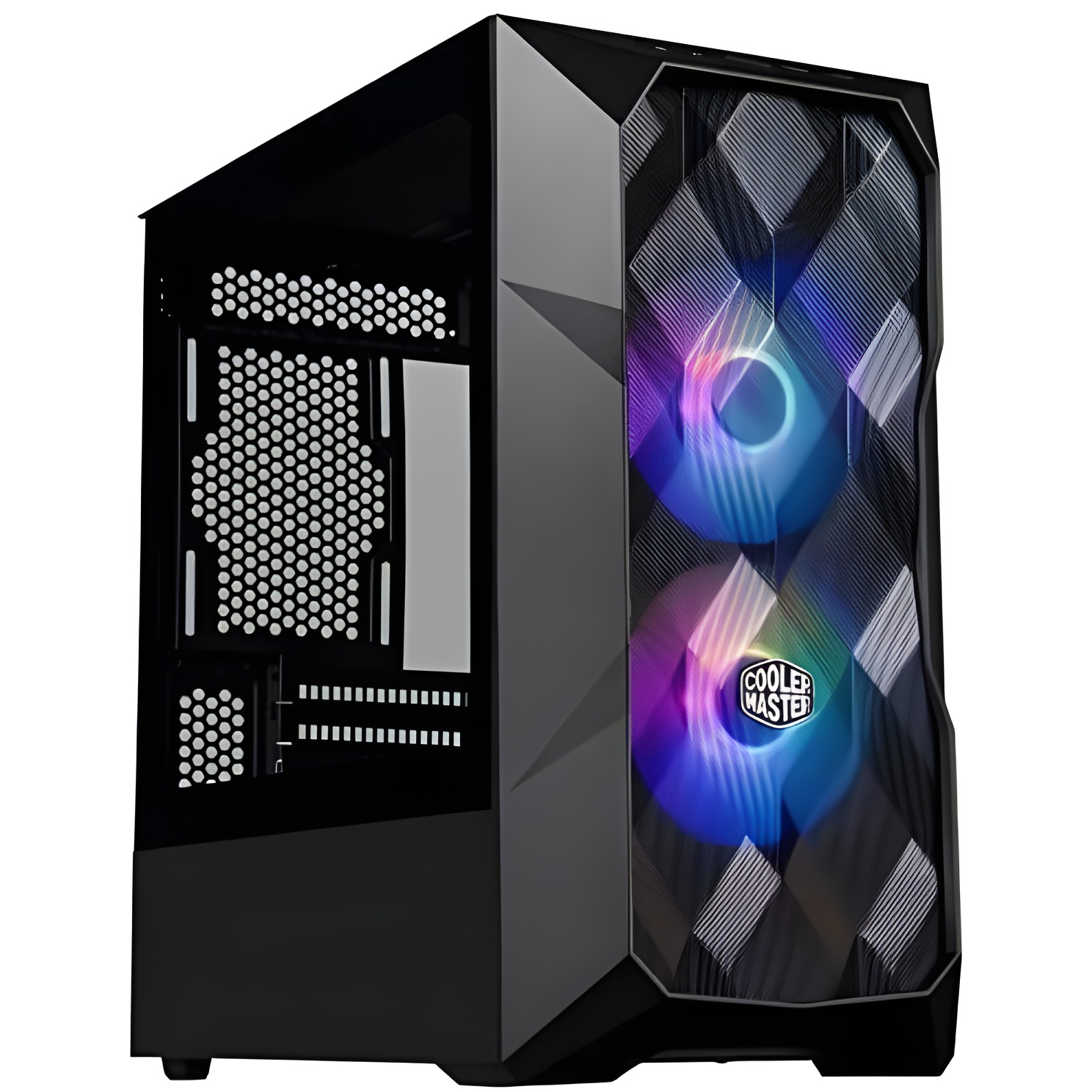Cooler Master TD300 Mesh Caja PC - Minitorre, Alto Flujo de Aire, 2 Ventiladores ARGB