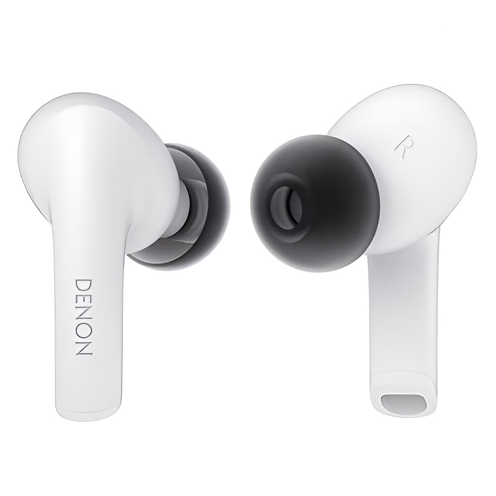 Denon D1519 - Auriculares Inalámbricos Bluetooth 5.0 con Micrófono, Estuche de Carga, Control Táctil, USB-C, Color Blanco