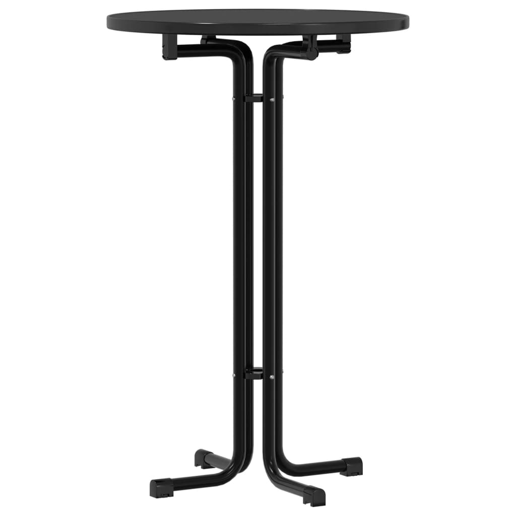 vidaXL Mesa de bar madera ingeniería y acero negro Ø70x110 cm