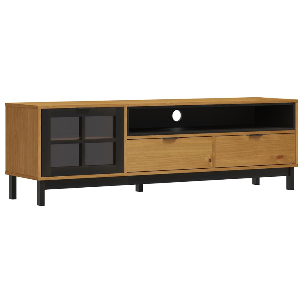 Vidaxl Mueble de TV FLAM con Puerta de Vidrio y Almacenaje