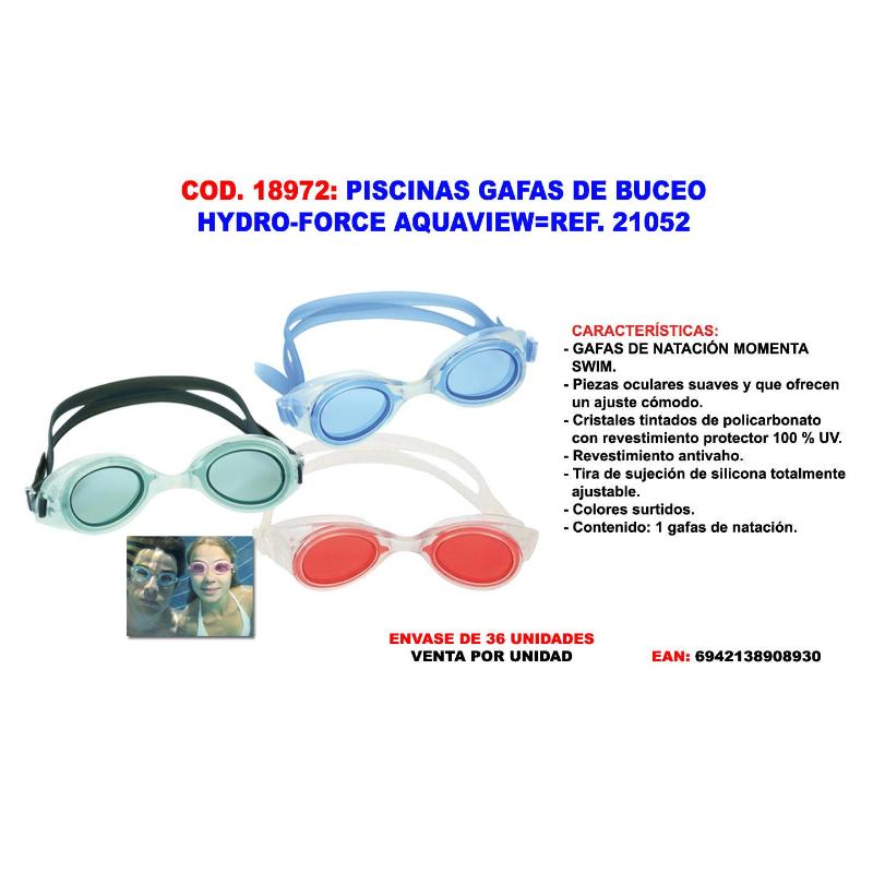 Piscinas gafas de buceo hydro-force aquaview 21052