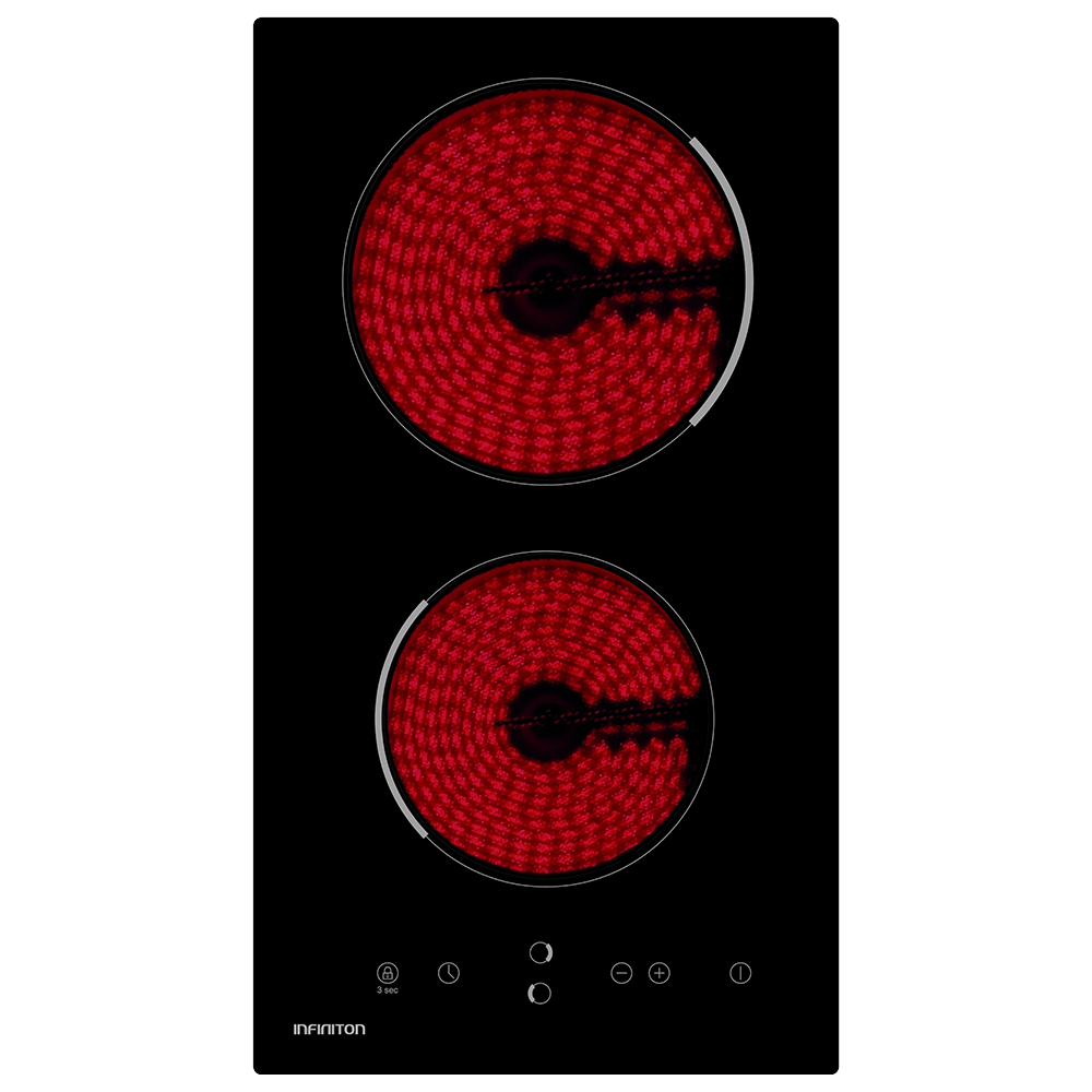 Placa vitrocerámica Infiniton VIT2FBN Negro Integrado 30 cm 2 zona(s)