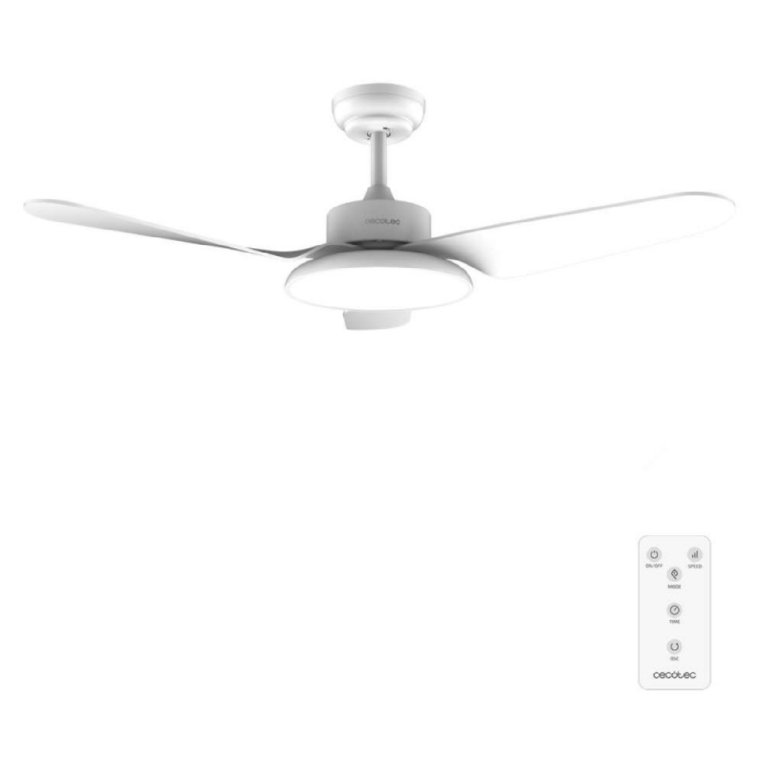 Cecotec Ventilador de Techo con Luz y Mando a Distancia de 43" EnergySilence Aero 5240 Light White. Motor DC 40W, 3 Aspas