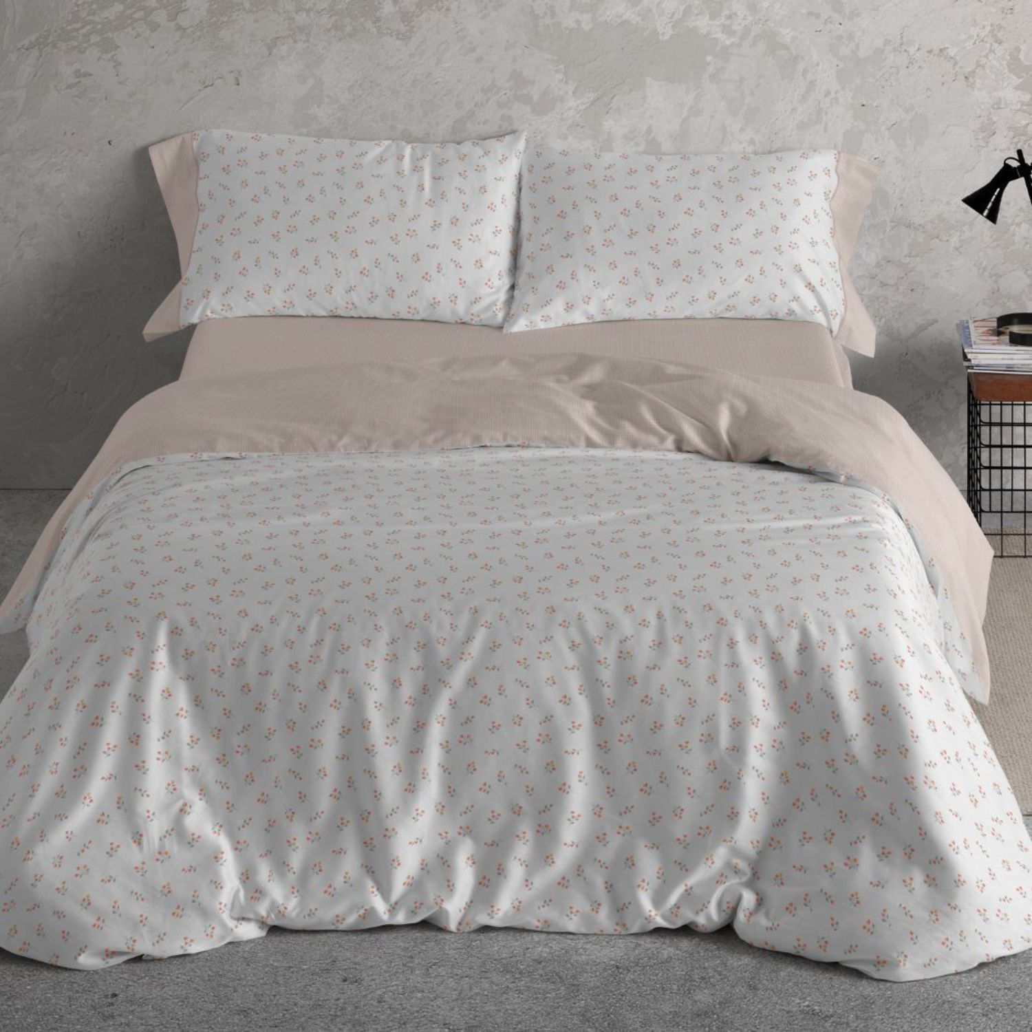 Funda Nórdica BURRITO BLANCO 50% Algodón Diseño Provenzal Coral - Tacto Suave, Fácil Planchado, Alta Durabilidad - Cama 90-200cm