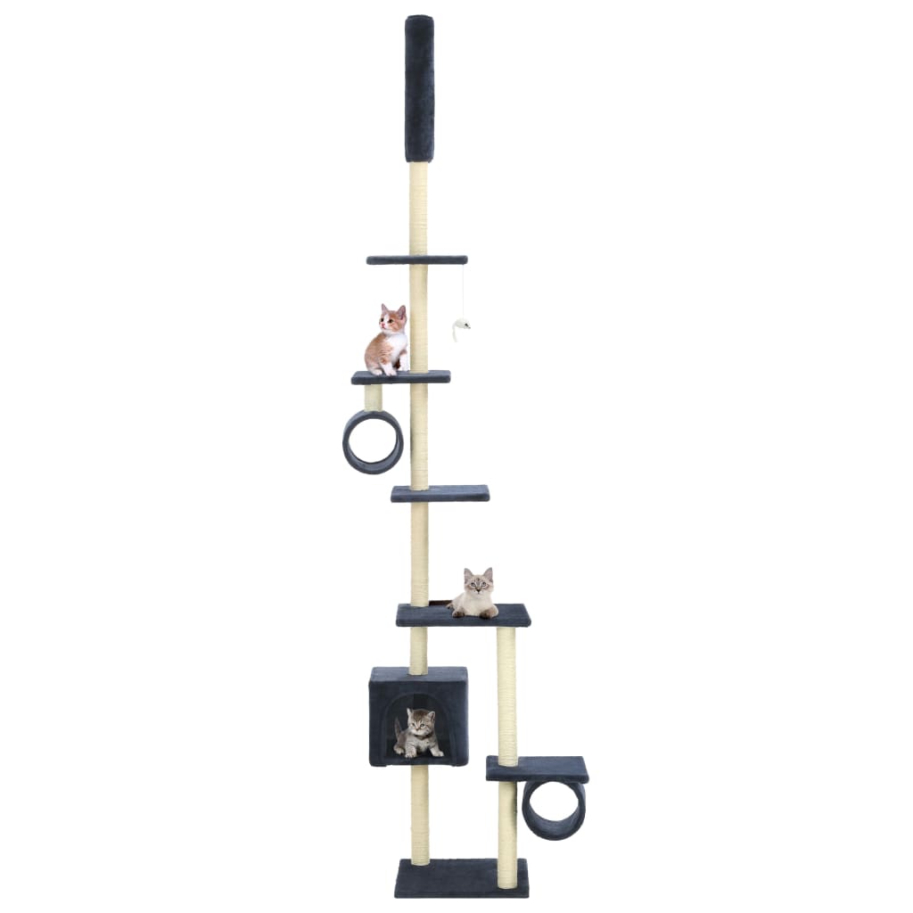 vidaXL Rascador para Gatos con Poste Rascador de Sisal 260cm Mascotas Color Gris,  Azul oscuro,  Beige y mas