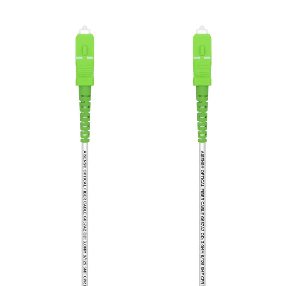 Cable de fibra óptica AISENS A152-0500 SC/APC-SC/APC 20m OS2 G.657A2 Simplex LSZH Blanco