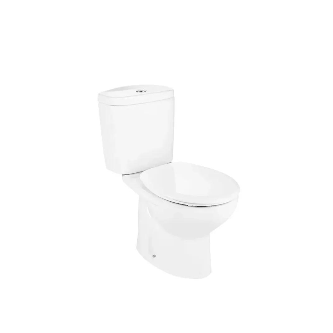 Inodoro completo de salida vertical con tecnología rimless y cisterna de doble descarga VICTORIA de Roca
