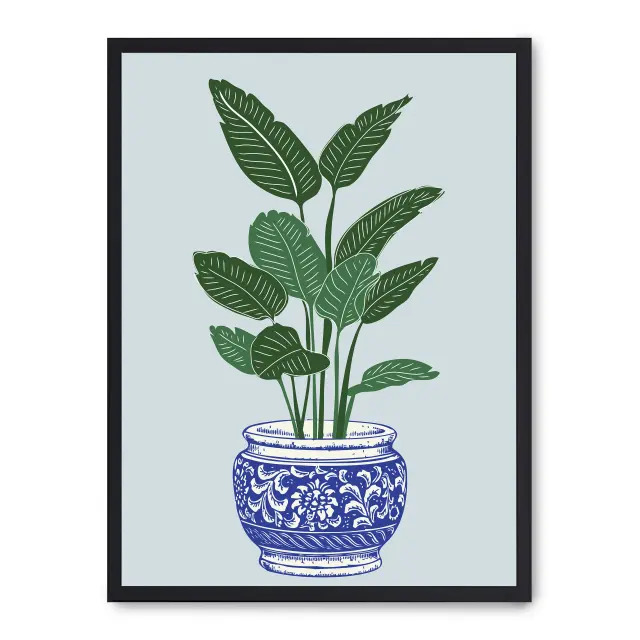 Cuadro plant plot v 30x40cm, Póster impreso en papel de primera calidad de 180gr, montado sobre marco de madera MDF acabado en negro., Arte - Pinturas