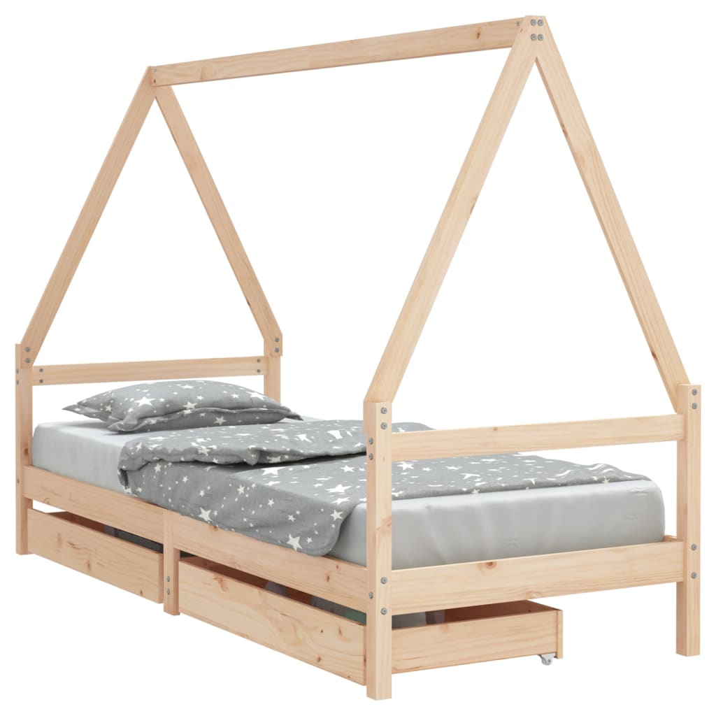 vidaXL Estructura cama niños con cajones madera pino 80x200 cm