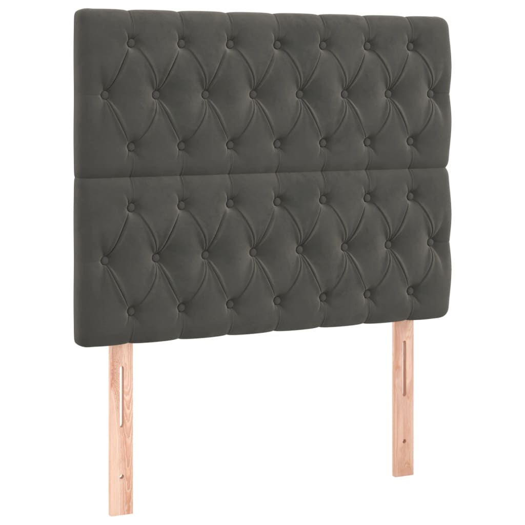 vidaXL Cabecero de terciopelo gris oscuro 90x7x118/128 cm