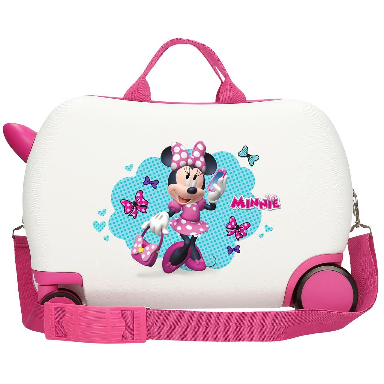 Disney Maleta Correpasillos ABS Rígida Minnie Good Mood Blanco
