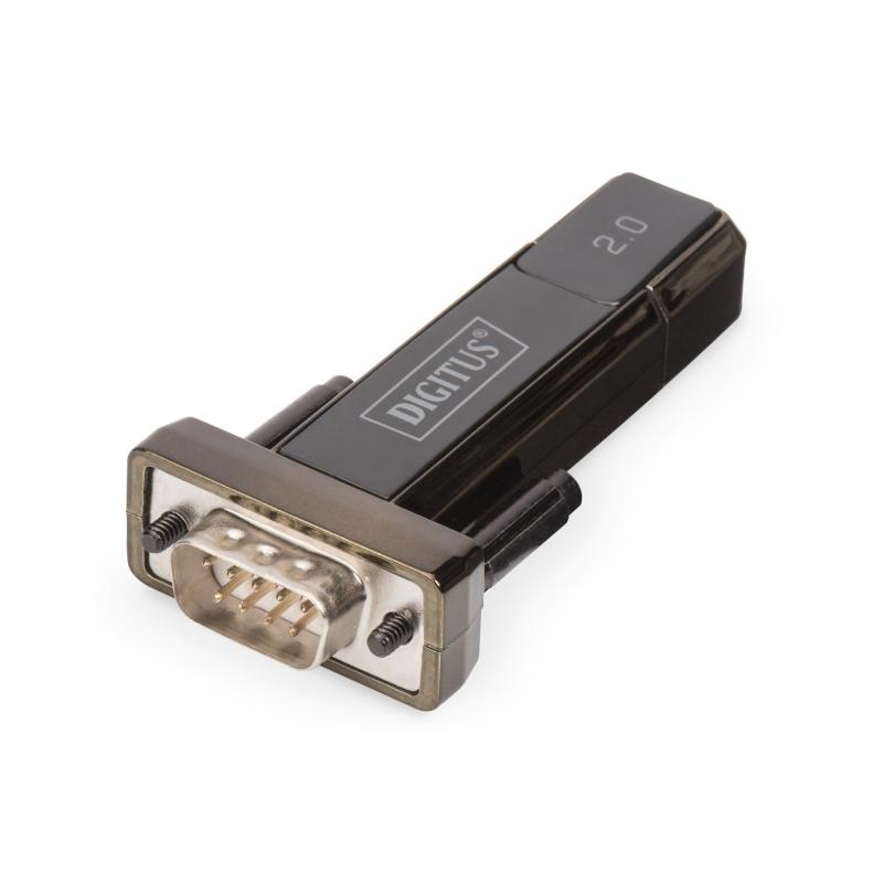 Digitus Conversor de USB 2.0 a serie, DSUB 9M incl. cable USB A 80cm, chipset FTDI