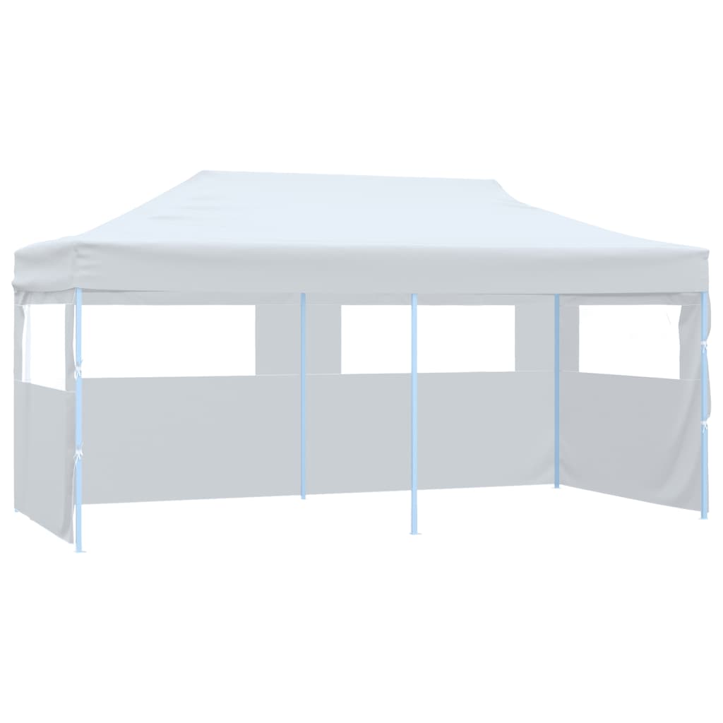 vidaXL Carpa de fiestas plegable paredes laterales acero blanco 3x6 m