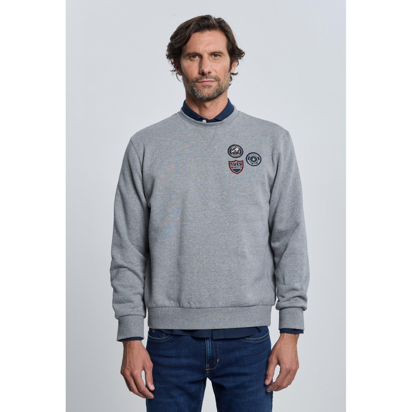 Sudadera Valecuatro 3 escudos gris