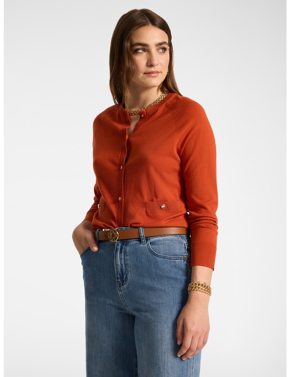 Elena Mirò - Chaqueta de punto en viscosa con bolsillos