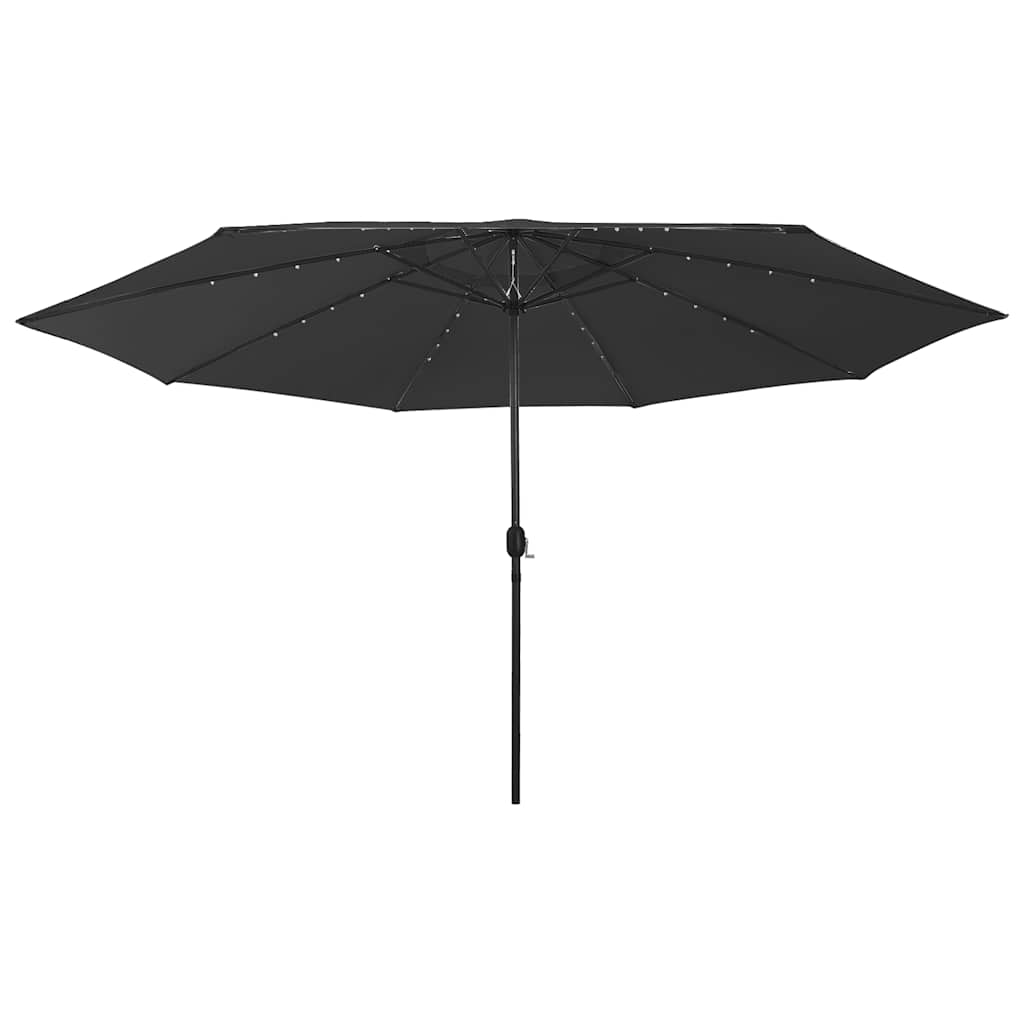 vidaXL Sombrilla de jardín con luces LED negro 400 cm