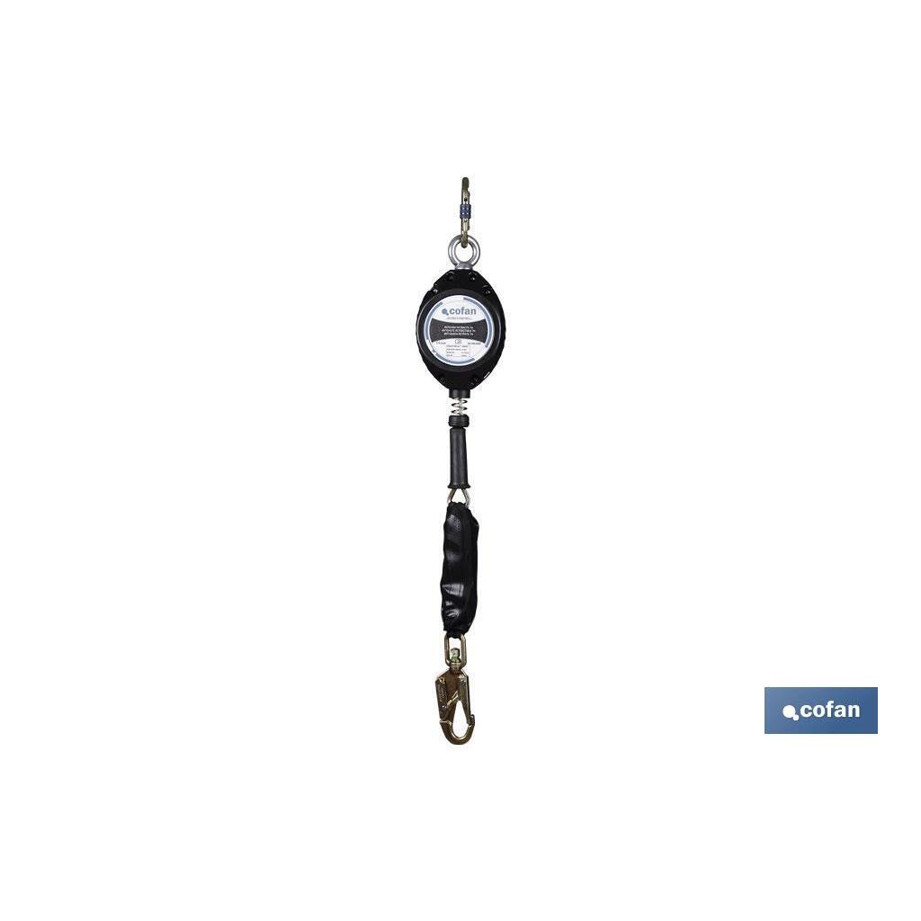 Cofan Anticaidas Retractil con Absorbedor de Energia - Cable 7 M - 140 Kg - Uso Horizontal