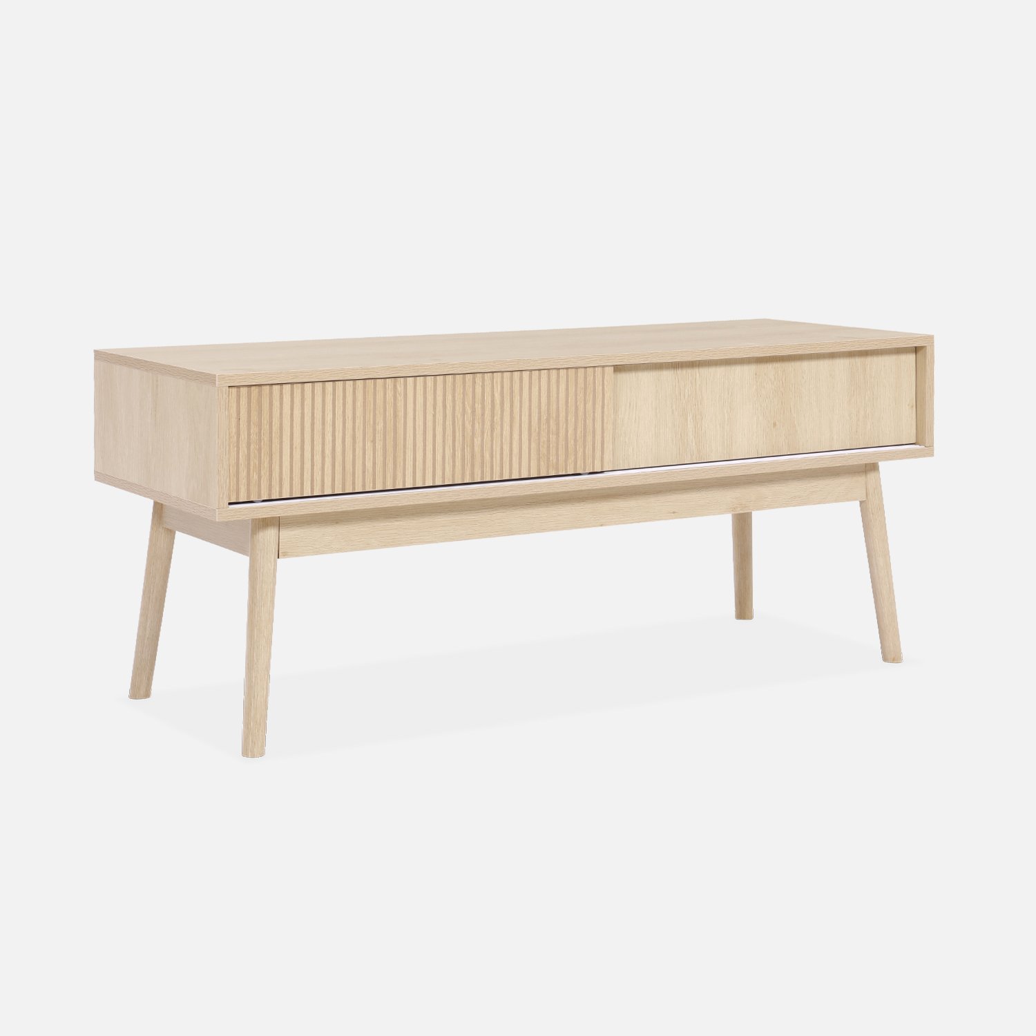 sweeek - Mueble TV escandinavo efecto madera, 115cm , Linear , 115x40x48