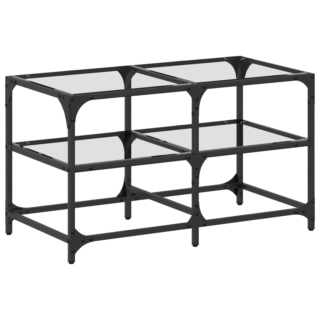 Vidaxl Mesa de Centro de Vidrio y Acero 78,5x40x45 Cm Transparente y Negro