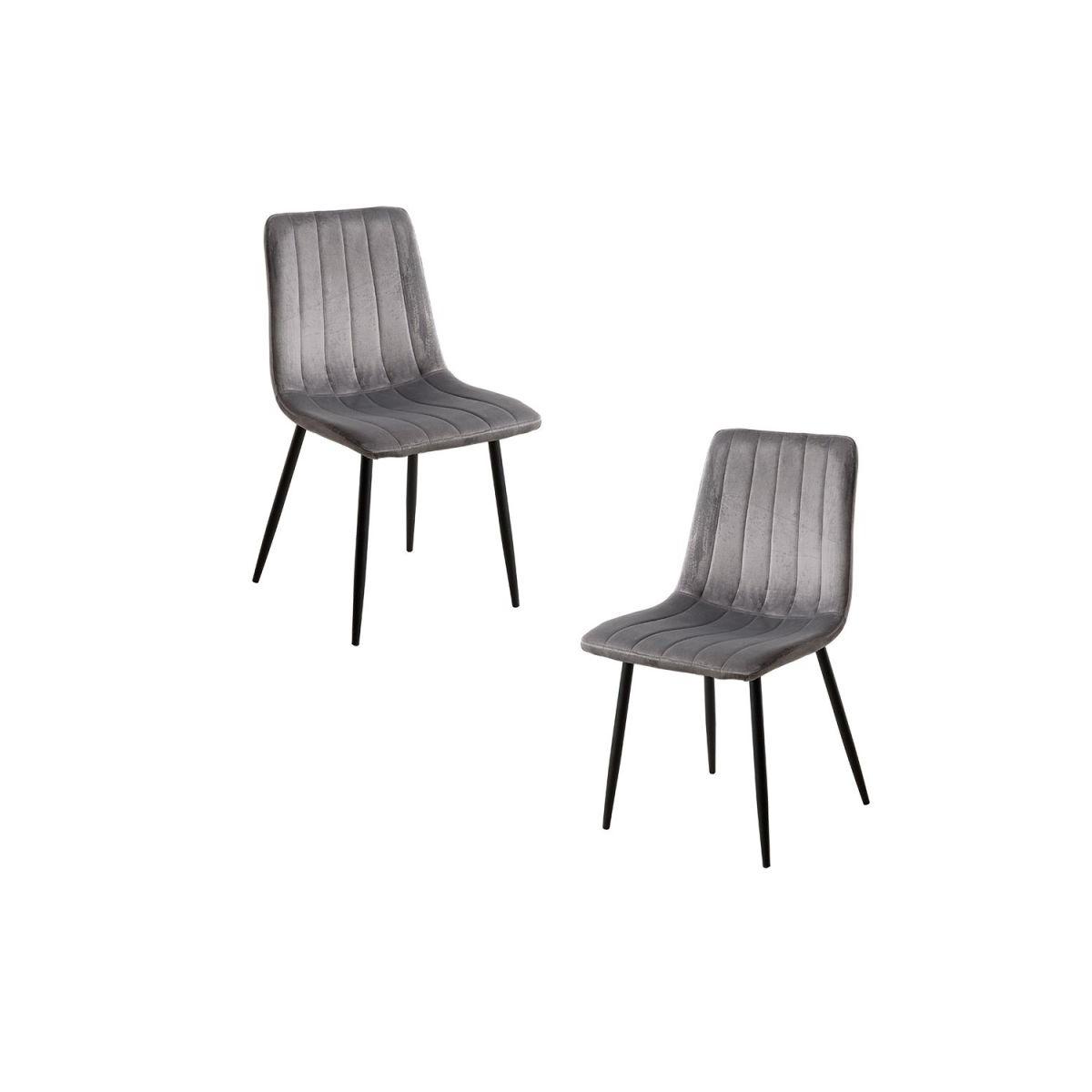 Regalos Miguel - Packs Sillas Comedor - Pack 2 Sillas Liny Terciopelo - Gris oscuro