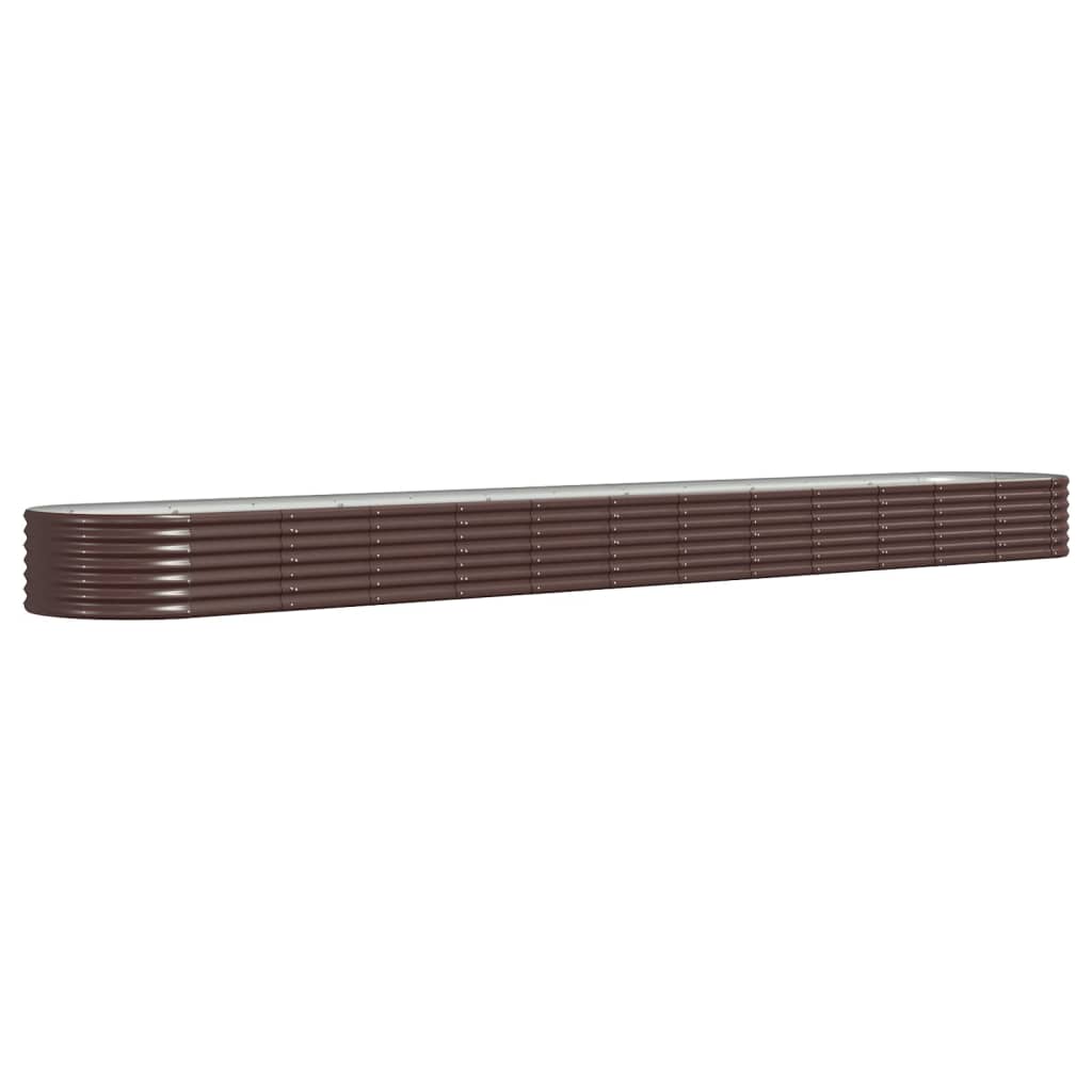 vidaXL Jardinera arriate acero galvanizado marrón 512x80x36 cm