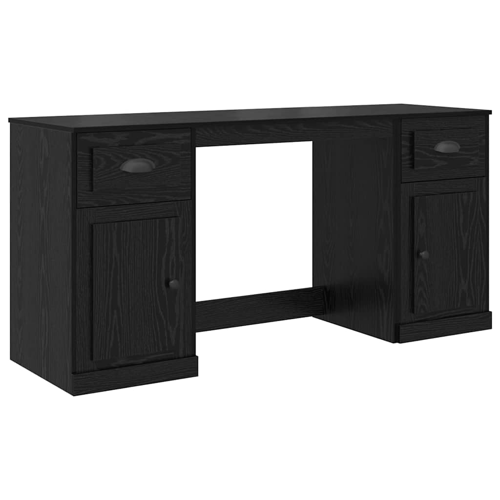 vidaXL Escritorio con armario con cajón Roble Negro 154,5 x 50 x 75 cm
