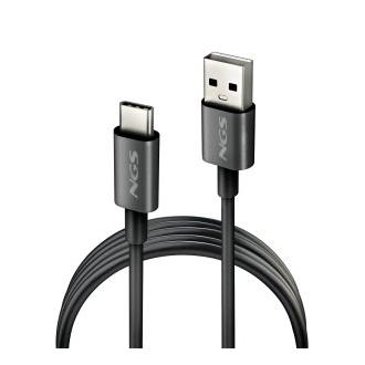 CABLE USB-A A USB-C 1M NGS NGS ZYRO-AC BLACK USB 2.0 15W 1M NEGRO