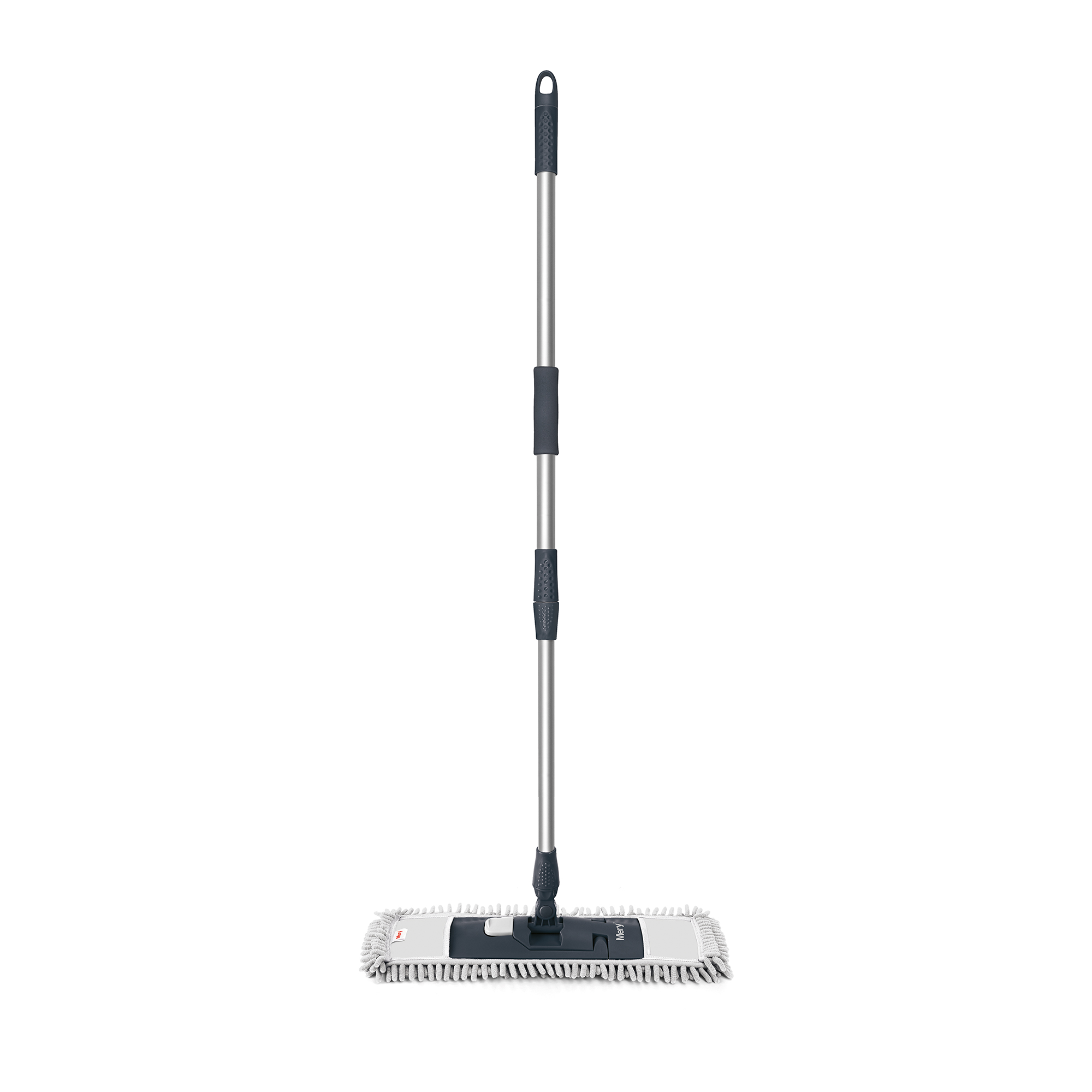 Mery  Mopa Microfibra Premium  Palo Telescópico Aluminio Máximo 140 cm  Rosca Universal  Lavable  Ecológico  Gris y Negro  Medidas Mopa: 45x15 cm