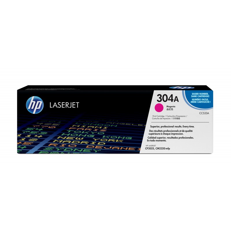 HP - Cartucho de tóner original LaserJet 304A magenta CC533A